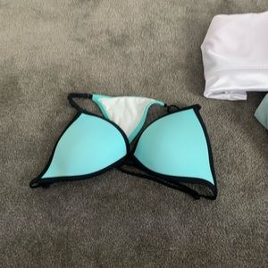 Teal Triangle VS Pink Bikini Top